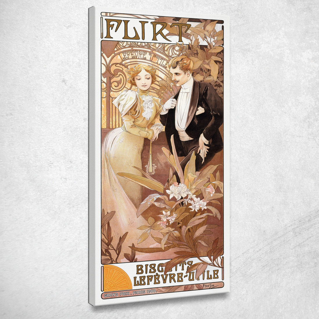 Flirtare Alphonse Mucha amu12 quadro stampato su tela
