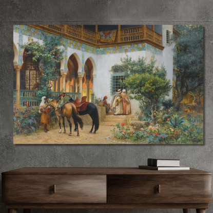 Un Cortile Nordafricano Frederick Arthur Bridgman fab2 quadro stampato su tela