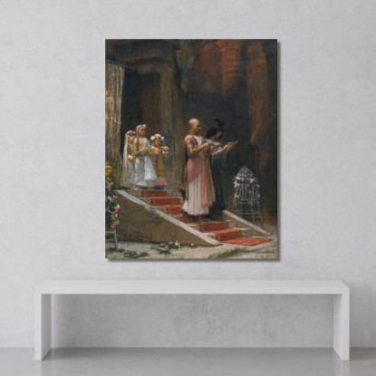 Una Processione Egiziana Frederick Arthur Bridgman fab10 quadro stampato su tela