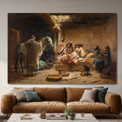 Un Interno A Biskra Frederick Arthur Bridgman fab11 quadro stampato su tela