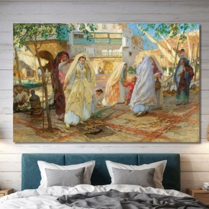 Dopo La Festa Del Porto Di Algeri  Frederick Arthur Bridgman fab12 quadro stampato su tela