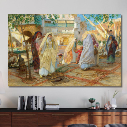 Dopo La Festa Del Porto Di Algeri  Frederick Arthur Bridgman fab12 quadro stampato su tela