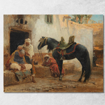 Barbiere Di Biskra Frederick Arthur Bridgman fab16 quadro stampato su tela