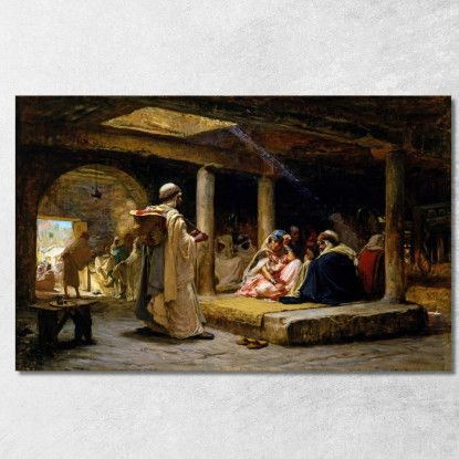 Caffè A Biskra Algeria Frederick Arthur Bridgman fab17 quadro stampato su tela