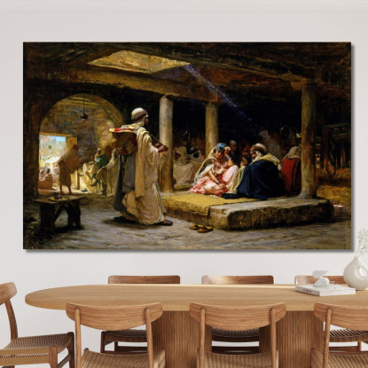 Caffè A Biskra Algeria Frederick Arthur Bridgman fab17 quadro stampato su tela