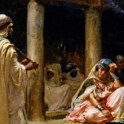 Caffè A Biskra Algeria Frederick Arthur Bridgman fab17 quadro stampato su tela