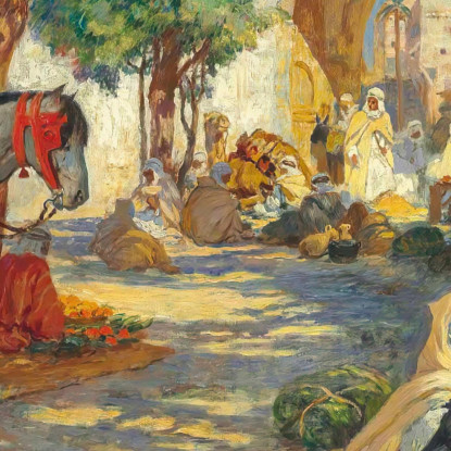 Giocatori Di Scacchi Biskra Frederick Arthur Bridgman fab18 quadro stampato su tela