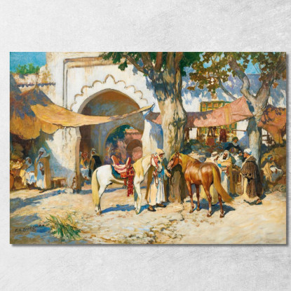 Nel Suk. Algeria Frederick Arthur Bridgman fab19 quadro stampato su tela