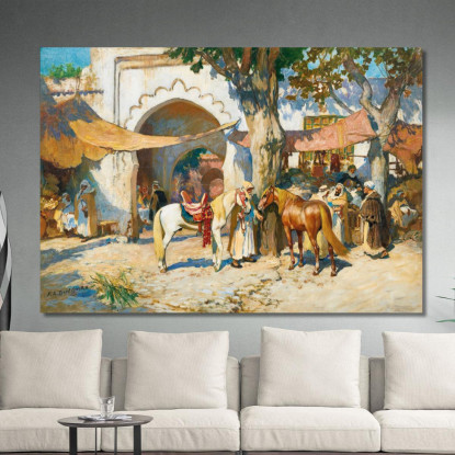 Nel Suk. Algeria Frederick Arthur Bridgman fab19 quadro stampato su tela