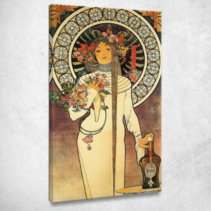 Illustrazione In Stile Liberty Alphonse Mucha amu15 quadro stampato su tela