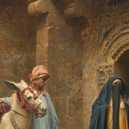 Donne Arabe Davanti A Una Porta Frederick Arthur Bridgman fab22 quadro stampato su tela