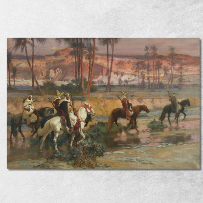 Guadare Il Torrente Algeria Frederick Arthur Bridgman fab23 quadro stampato su tela