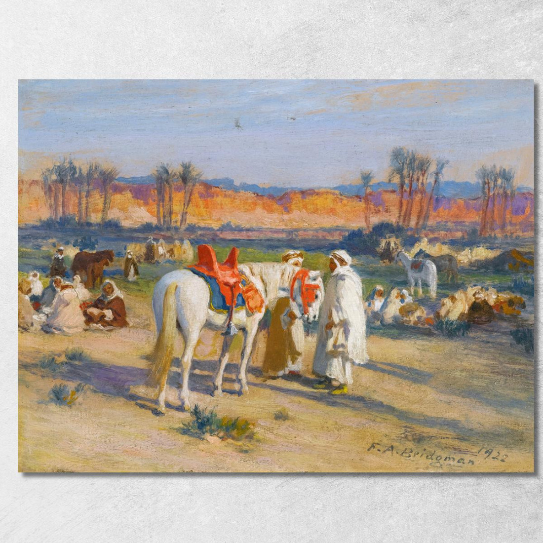 Arresto Nel Deserto Frederick Arthur Bridgman fab24 quadro stampato su tela