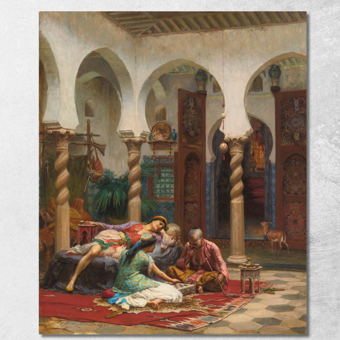 Momenti Di Inattività Frederick Arthur Bridgman fab26 quadro stampato su tela