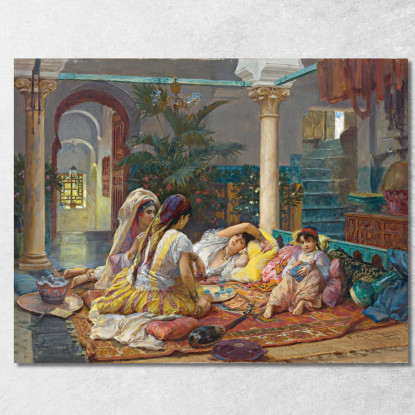 Nell'Harem Frederick Arthur Bridgman fab27 quadro stampato su tela