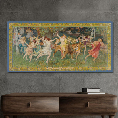 La Festa Dei Boschi Le Baccanti Frederick Arthur Bridgman fab33 quadro stampato su tela