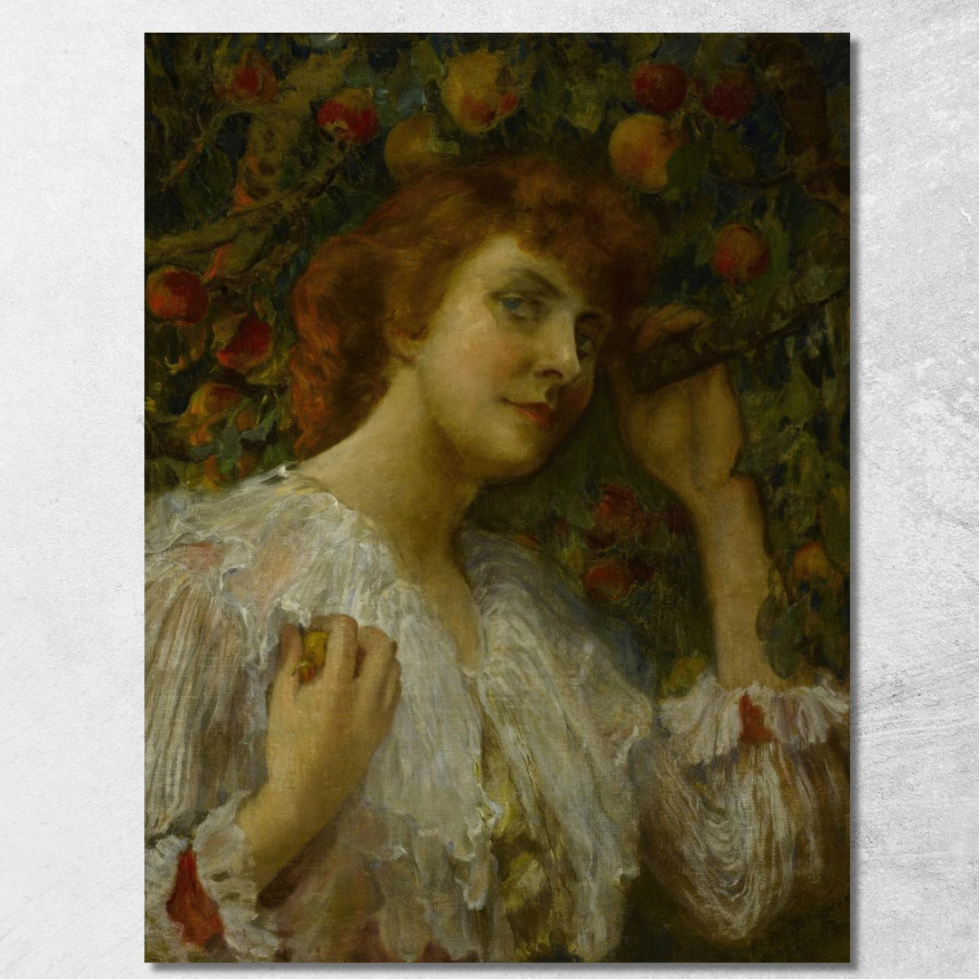 Signora Con Le Pesche Frederick Arthur Bridgman fab34 quadro stampato su tela