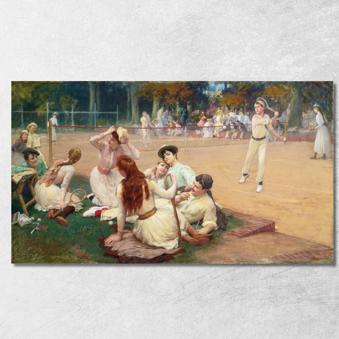 Circolo Di Tennis Su Prato Frederick Arthur Bridgman fab35 quadro stampato su tela