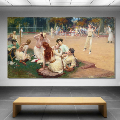 Circolo Di Tennis Su Prato Frederick Arthur Bridgman fab35 quadro stampato su tela