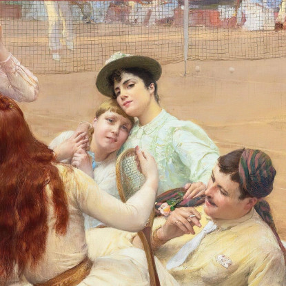 Circolo Di Tennis Su Prato Frederick Arthur Bridgman fab35 quadro stampato su tela