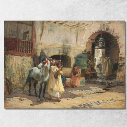 Fuori Per Un Giro Costantino Algeria Frederick Arthur Bridgman fab39 quadro stampato su tela