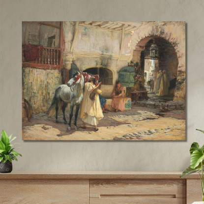 Fuori Per Un Giro Costantino Algeria Frederick Arthur Bridgman fab39 quadro stampato su tela