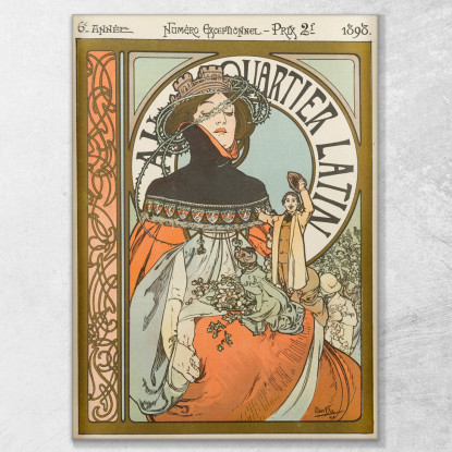 Nel Quartiere Latino 2 Alphonse Mucha amu17 quadro stampato su tela