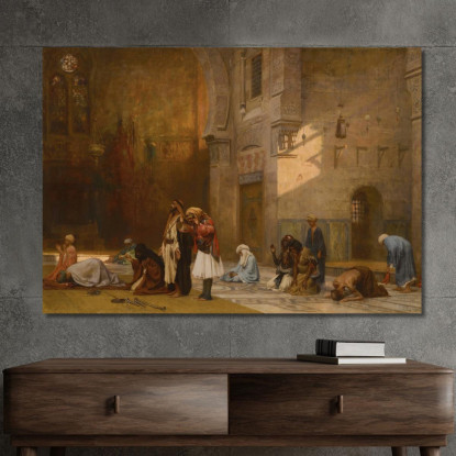 Preghiera Nella Moschea Del Cairo Frederick Arthur Bridgman fab46 quadro stampato su tela