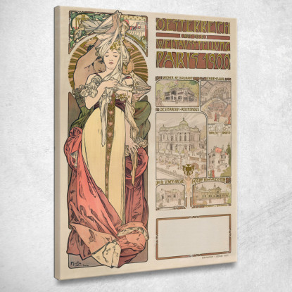 L'Austria All'Esposizione Universale Alphonse Mucha amu18 quadro stampato su tela