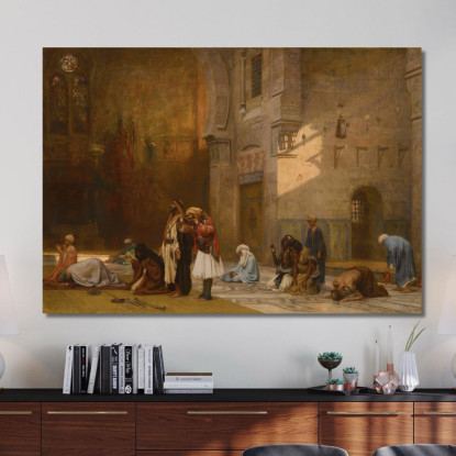 Preghiera Nella Moschea Del Cairo Frederick Arthur Bridgman fab46 quadro stampato su tela