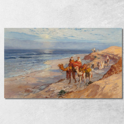 Sulla Costa Di Tangeri L'Atlantico Frederick Arthur Bridgman fab51 quadro stampato su tela