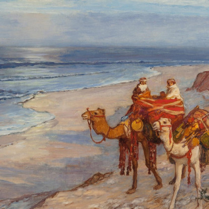 Sulla Costa Di Tangeri L'Atlantico Frederick Arthur Bridgman fab51 quadro stampato su tela