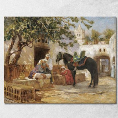 Il Barbiere Frederick Arthur Bridgman fab53 quadro stampato su tela