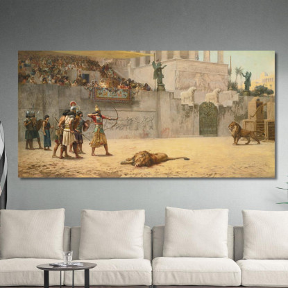 La Deviazione Di Un Re Assiro Frederick Arthur Bridgman fab55 quadro stampato su tela