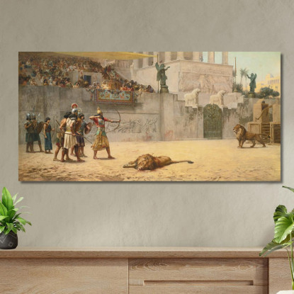 La Deviazione Di Un Re Assiro Frederick Arthur Bridgman fab55 quadro stampato su tela