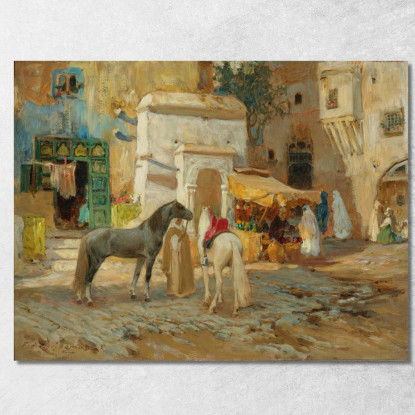 La Piazza Del Mercato Frederick Arthur Bridgman fab58 quadro stampato su tela