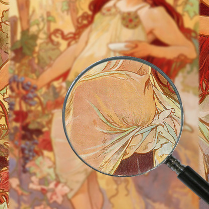 Autunno Quattro Stagioni Alphonse Mucha amu19 quadro stampato su tela