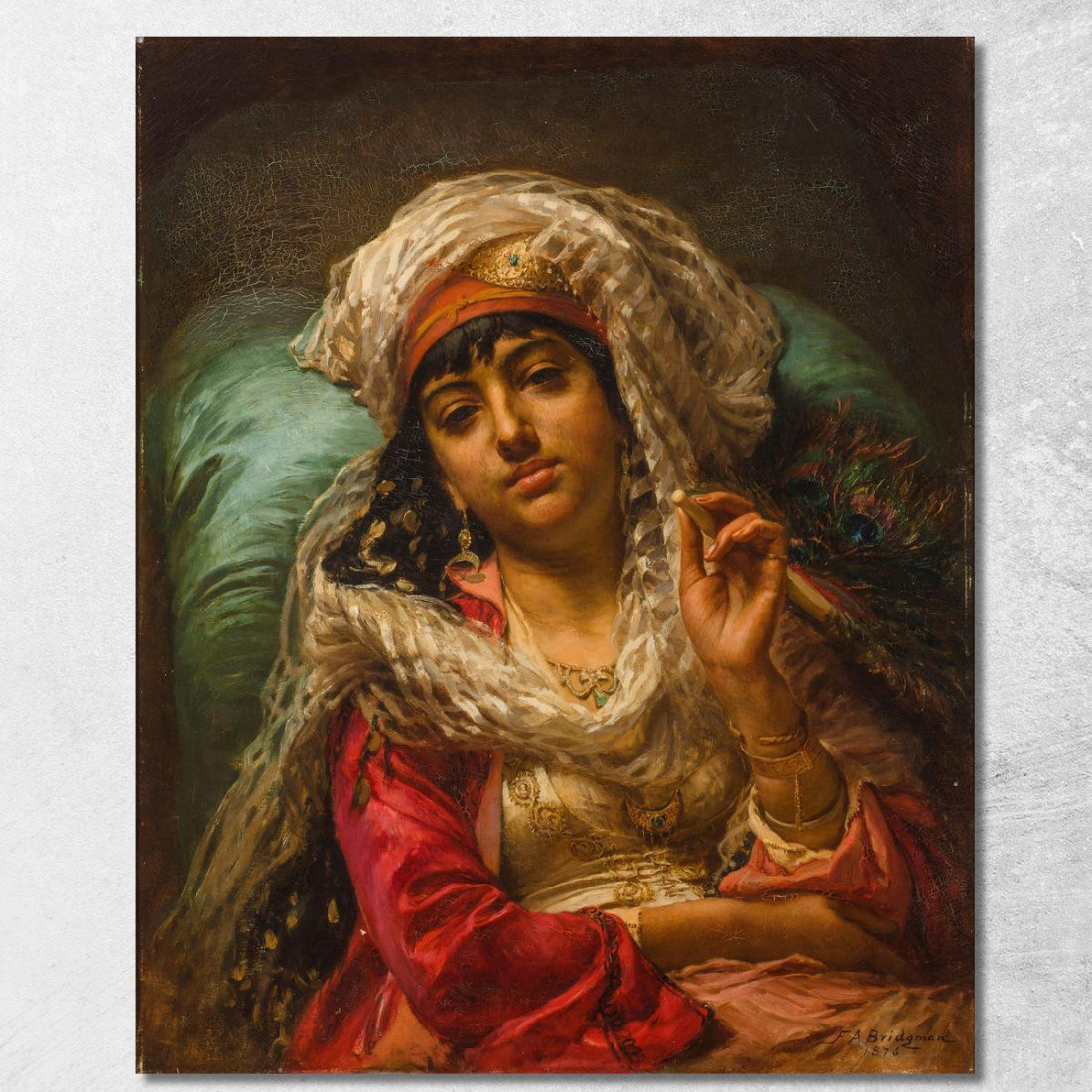 Il Ventaglio Del Pavone Frederick Arthur Bridgman fab61 quadro stampato su tela