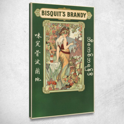 Il Brandy Di Bisquit Alphonse Mucha amu21 quadro stampato su tela