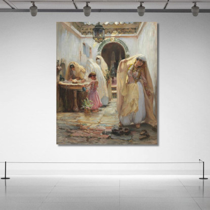 Le Donne Alla Fontana Frederick Arthur Bridgman fab74 quadro stampato su tela