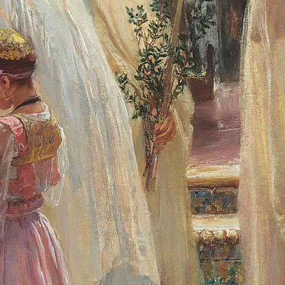 Le Donne Alla Fontana Frederick Arthur Bridgman fab74 quadro stampato su tela