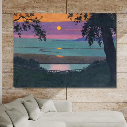 Tramonto Al Cielo Arancione E Viola Di Grace Félix Vallotton fvl47 quadro stampato su tela