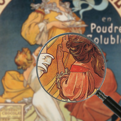 Cioccolato Ideale Alphonse Mucha amu28 quadro stampato su tela