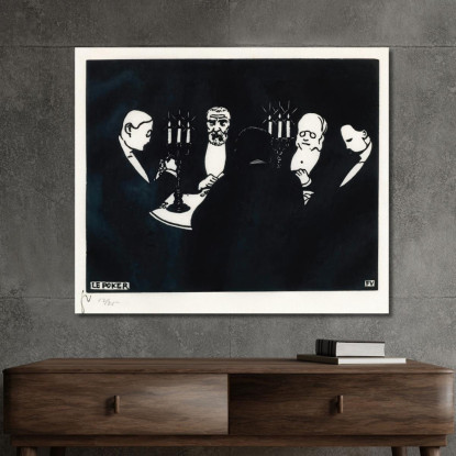 Il Gioco Del Poker Félix Vallotton fvl60 quadro stampato su tela