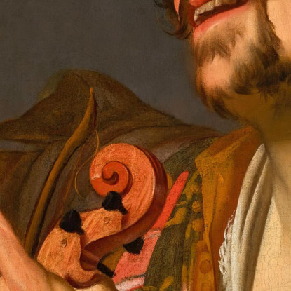 Un Allegro Violinista Con In Mano Un Roemer Gerard van Honthorst gvh3 quadro stampato su tela