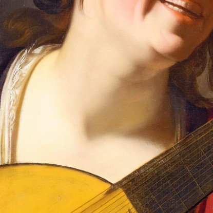 Una Donna Che Accorda Un Liuto Gerard van Honthorst gvh5 quadro stampato su tela