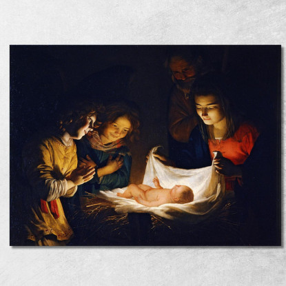 Adorazione Del Bambino Gerard van Honthorst gvh7 quadro stampato su tela