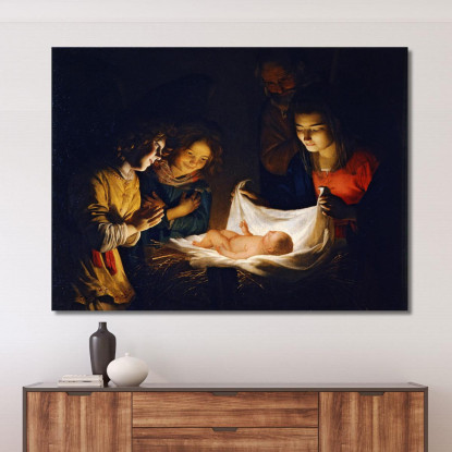 Adorazione Del Bambino Gerard van Honthorst gvh7 quadro stampato su tela