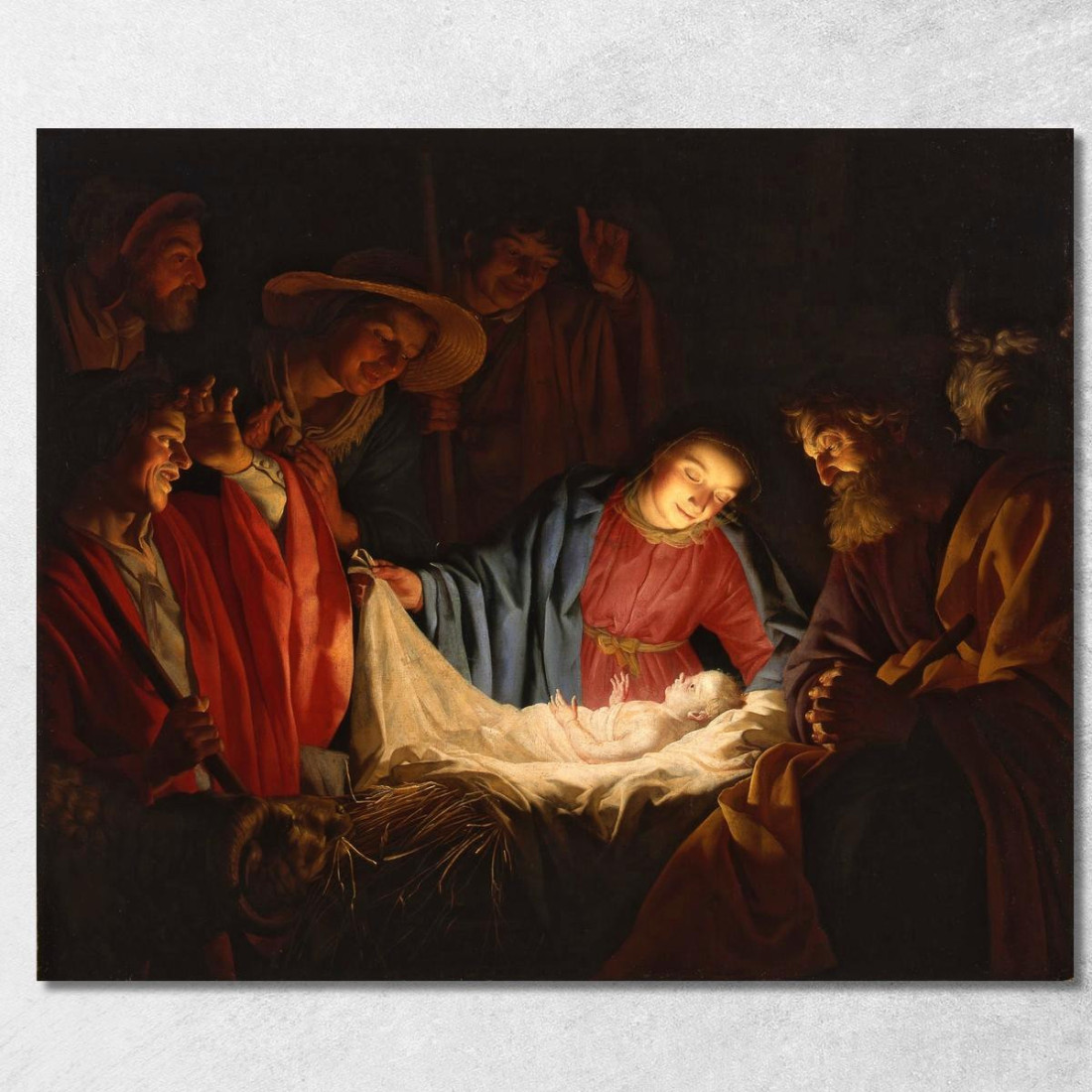 Adorazione Dei Pastori Gerard van Honthorst gvh8 quadro stampato su tela