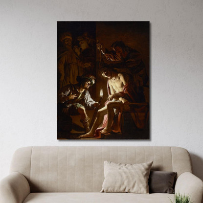 Cristo Coronato Di Spine Gerard van Honthorst gvh14 quadro stampato su tela